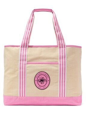 Victoria's Secret CANVAS STRIPE ZIP TOTE New